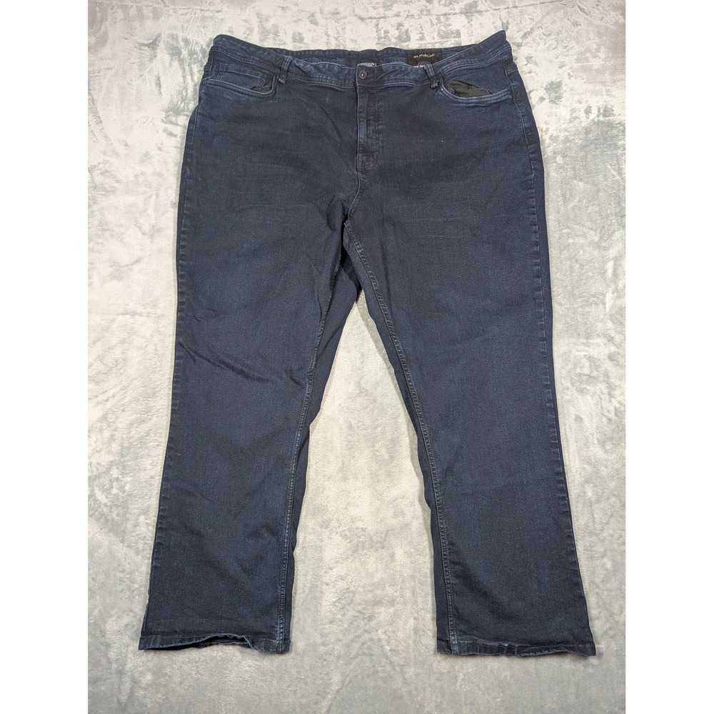 The Perfect Jean Jeans Mens 48x32 Thicc Relaxed Straight Stretch Denim Dark Blue